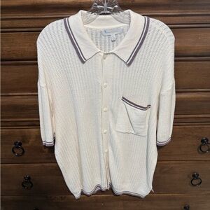 Casual Cream Button Down Shirt